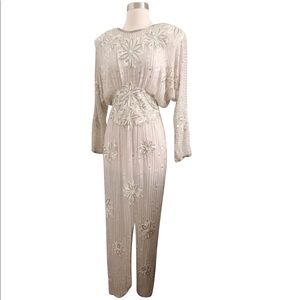 Vintage Judith Ann Creations 100% Silk Pearl Dress